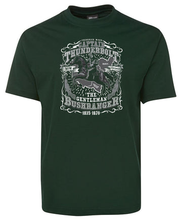 Captain Thunderbolt Australian Bushranger T-Shirt (Bottle Green)