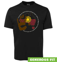 Acknowledgement of Country Aboriginal Flag Adults T-Shirt (Black)