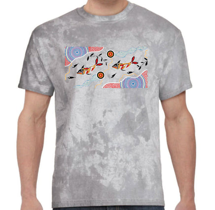 Dolphin Journey Colorblast T-Shirt by Wayne Thomas Maynard (Smoke)