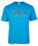 Dolphin Journey Adults T-Shirt by Wayne Thomas Maynard (Aqua)