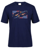 Dolphin Journey Adults T-Shirt by Wayne Thomas Maynard (Jr Navy)