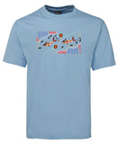 Dolphin Journey Adults T-Shirt by Wayne Thomas Maynard (Light Blue)