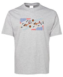 Dolphin Journey Adults T-Shirt by Wayne Thomas Maynard (Snow Grey)