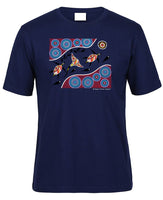 Sea Turtle Journey Adults T-Shirt by Wayne Thomas Maynard (Jr Navy)