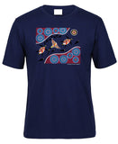 Sea Turtle Journey Adults T-Shirt by Wayne Thomas Maynard (Jr Navy)