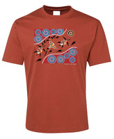 Sea Turtle Journey Adults T-Shirt by Wayne Thomas Maynard (Rust)