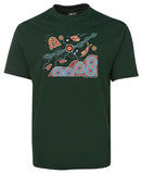 Water Dreaming Adults T-Shirt by Wayne Thomas Maynard (Bottle Green)