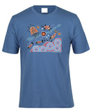 Water Dreaming Adults T-Shirt by Wayne Thomas Maynard (Indigo)