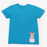 Kangaroo Hem Print Adults T-Shirt (Aqua)