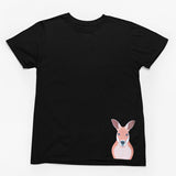 Kangaroo Hem Print Adults T-Shirt (Black)