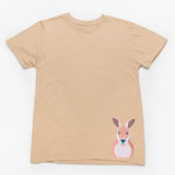 Kangaroo Hem Print Adults T-Shirt (Bone)