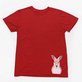 Kangaroo Hem Print Adults T-Shirt (Dark Red)