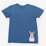 Kangaroo Hem Print Adults T-Shirt (Indigo)