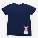 Kangaroo Hem Print Adults T-Shirt (Jr Navy)