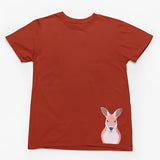 Kangaroo Hem Print Adults T-Shirt (Rust)