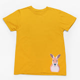 Kangaroo Hem Print Adults T-Shirt (Yellow Gold)