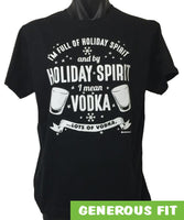 Funny Holiday Spirit Vodka T-Shirt (Black)
