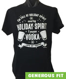 Funny Holiday Spirit Vodka T-Shirt (Black)