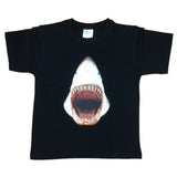 3D Great White Shark T-Shirt (Black, Childrens Sizes)