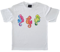 Three Seahorses T-Shirt (White, Childrens Sizes)