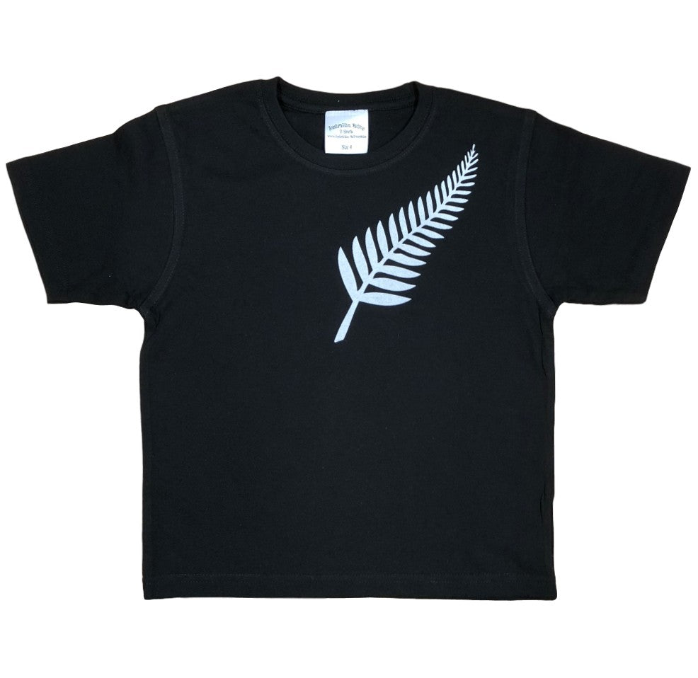 Silver Fern Childrens T-Shirt (Black)