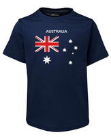 Australian Flag T-Shirt (Childrens Sizes, Jnr Navy)