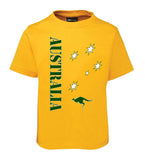 Gold & Green Aussie Sports T-Shirt (Yellow, Childrens Sizes)
