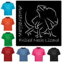 Australian Frilled Neck Lizard Childrens T-Shirt (Various Colours)