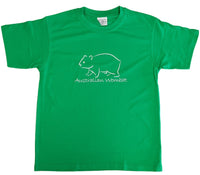 Australian Wombat Childrens T-Shirt (Emerald Green)