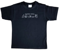 Line of Australian Animals Childrens T-Shirt (Navy)