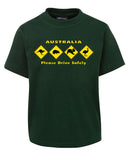 Australian Animal Road Signs Childrens T-Shirt (Bottle Green)