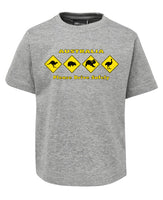 Australian Animal Road Signs Childrens T-Shirt (Marle Grey)
