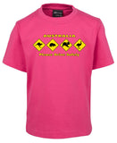 Australian Animal Road Signs Childrens T-Shirt (Hot Pink)