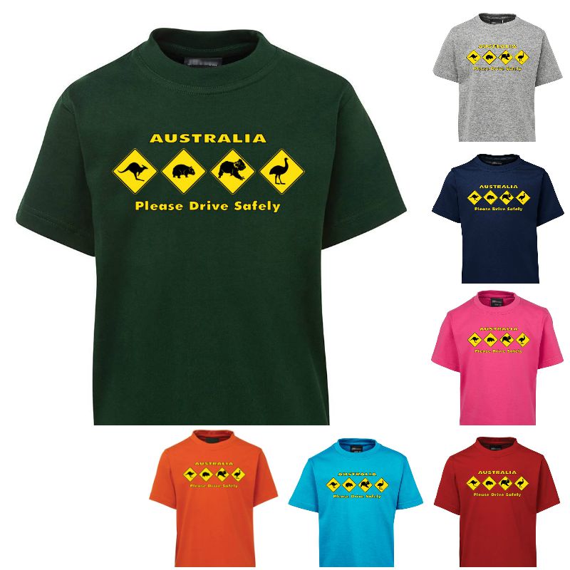 Australian Animal Road Signs Childrens T-Shirt (Various Colours)