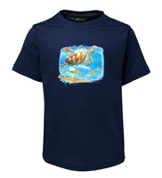 Turtles Into The Sea T-Shirt (Jr Navy, Childrens Sizes)