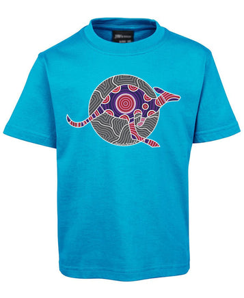 Kangaroo Spirit Childrens T-Shirt by Meleisa Cox (Aqua)