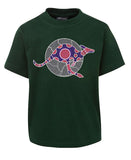 Kangaroo Spirit Childrens T-Shirt by Meleisa Cox (Bottle Green)