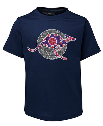 Kangaroo Spirit Childrens T-Shirt by Meleisa Cox (Jr Navy)