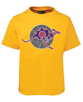 Kangaroo Spirit Childrens T-Shirt by Meleisa Cox (Golden Yellow)