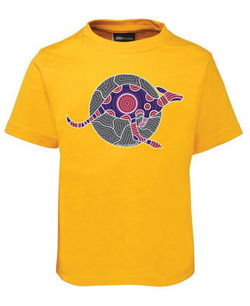 Kangaroo Spirit Childrens T-Shirt by Meleisa Cox (Golden Yellow)