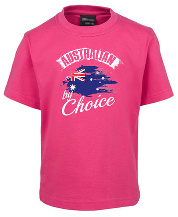 Australian by Choice Childrens Citizenship T-Shirt (Hot Pink)