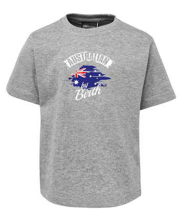 Australian by Birth Childrens Australian Flag T-Shirt (Grey Marle)
