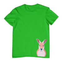 Kangaroo Hem Print Childrens T-Shirt (Emerald Green)