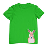 Kangaroo Hem Print Childrens T-Shirt (Emerald Green)