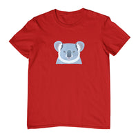Koala Face Childrens T-Shirt (Dark Red)