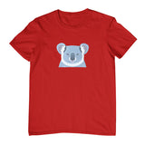 Koala Face Childrens T-Shirt (Dark Red)