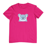Koala Face Childrens T-Shirt (Hot Pink)