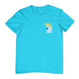 White Cockatoo Head Left Chest Childrens T-Shirt (Aqua)