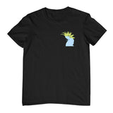 White Cockatoo Head Left Chest Childrens T-Shirt (Black)