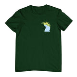 White Cockatoo Head Left Chest Childrens T-Shirt (Bottle Green)